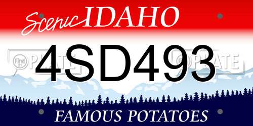 4SD493 Idaho License Plate