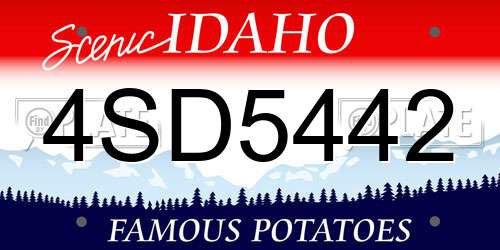 4SD5442 Idaho License Plate