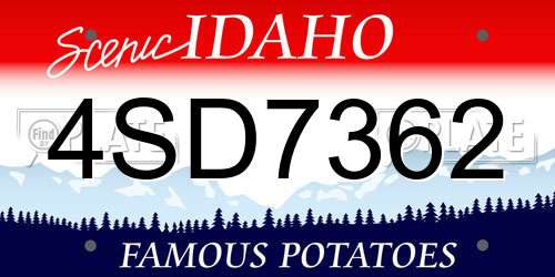 4SD7362 Idaho License Plate