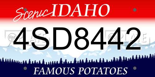 4SD8442 Idaho License Plate