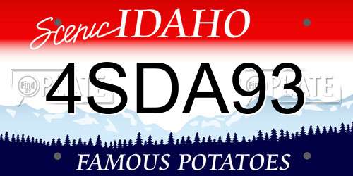 4SDA93 Idaho License Plate