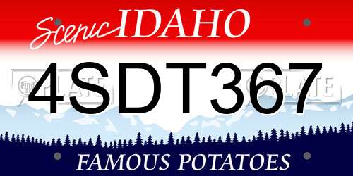 4SDT367 Idaho License Plate