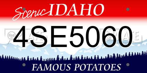 4SE5060 Idaho License Plate