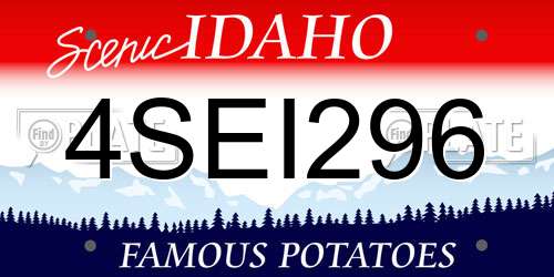 4SEI296 Idaho License Plate
