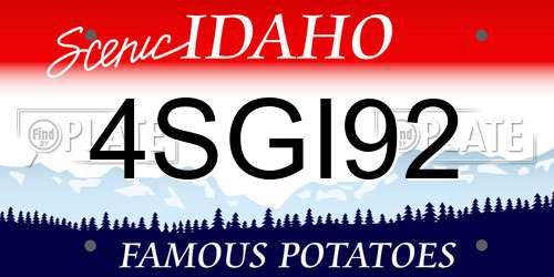 4SGI92 Idaho License Plate