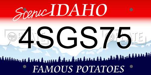 4SGS75 Idaho License Plate