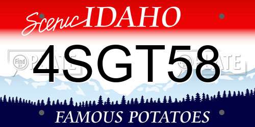 4SGT58 Idaho License Plate