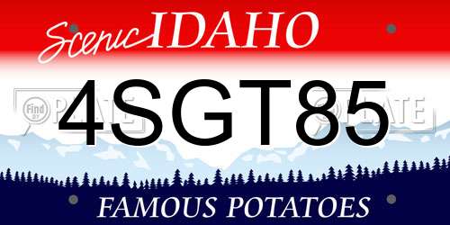 4SGT85 Idaho License Plate