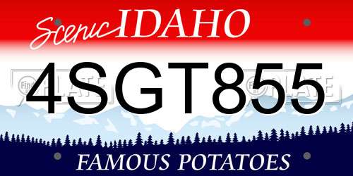 4SGT855 Idaho License Plate