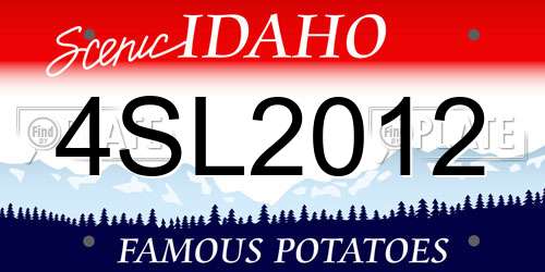 4SL2012 Idaho License Plate