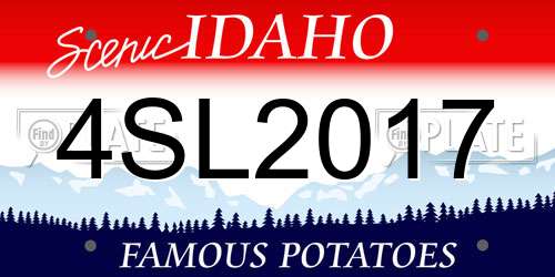4SL2017 Idaho License Plate