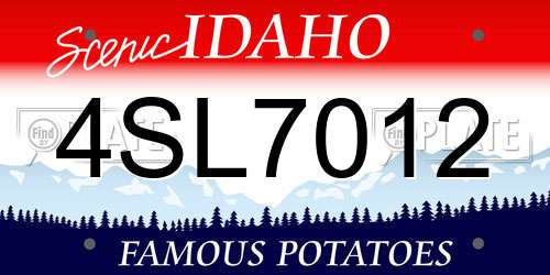 4SL7012 Idaho License Plate