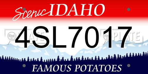 4SL7017 Idaho License Plate