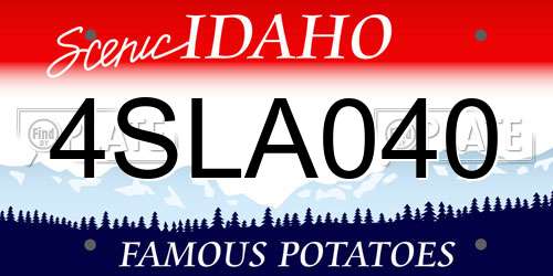 4SLA040 Idaho License Plate