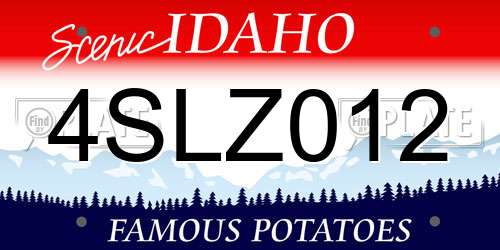 4SLZ012 Idaho License Plate