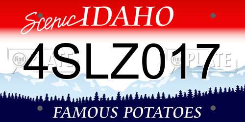 4SLZ017 Idaho License Plate