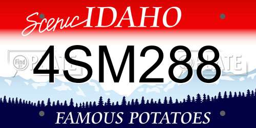 4SM288 Idaho License Plate