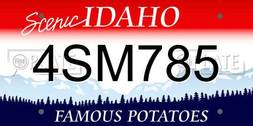 4SM785 Idaho License Plate