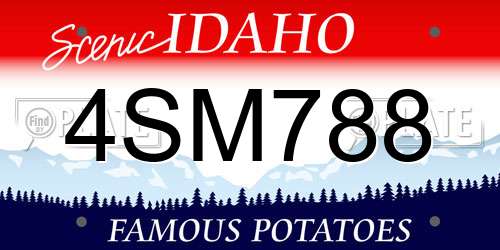 4SM788 Idaho License Plate