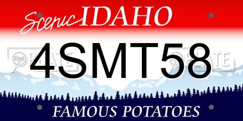 4SMT58 Idaho License Plate