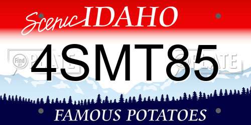 4SMT85 Idaho License Plate