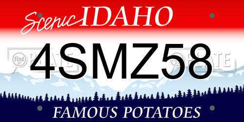 4SMZ58 Idaho License Plate