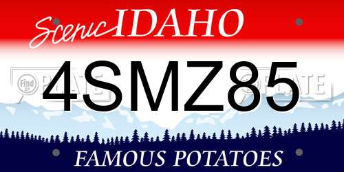 4SMZ85 Idaho License Plate