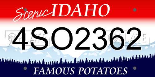 4SO2362 Idaho License Plate