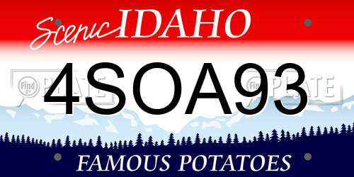 4SOA93 Idaho License Plate