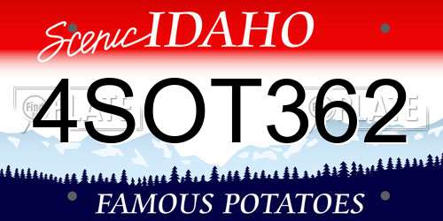 4SOT362 Idaho License Plate