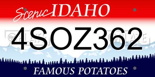 4SOZ362 Idaho License Plate