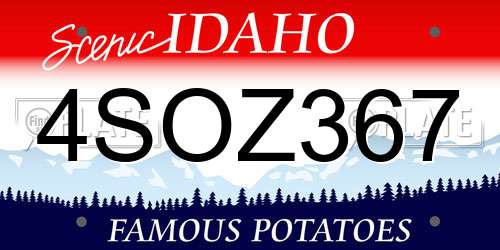 4SOZ367 Idaho License Plate