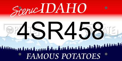 4SR458 Idaho License Plate