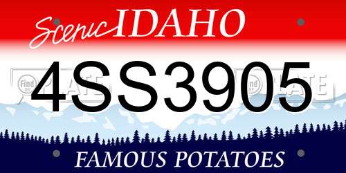 4SS3905 Idaho License Plate