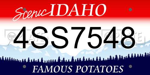 4SS7548 Idaho License Plate