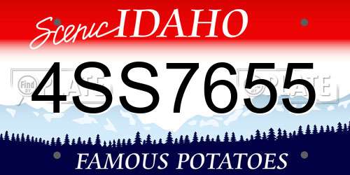 4SS7655 Idaho License Plate