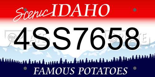 4SS7658 Idaho License Plate