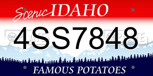 4SS7848 Idaho License Plate