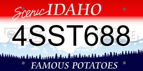4SST688 Idaho License Plate