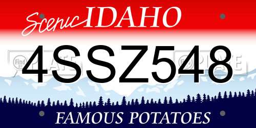 4SSZ548 Idaho License Plate