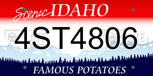 4ST4806 Idaho License Plate