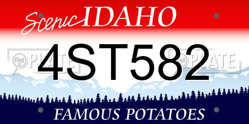 4ST582 Idaho License Plate