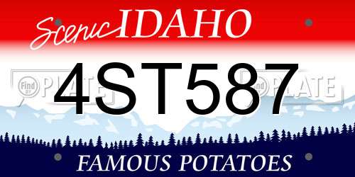 4ST587 Idaho License Plate