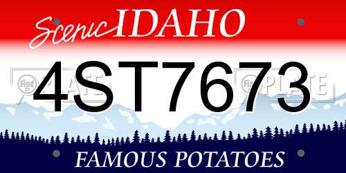 4ST7673 Idaho License Plate