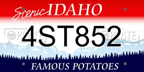4ST852 Idaho License Plate