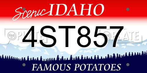 4ST857 Idaho License Plate