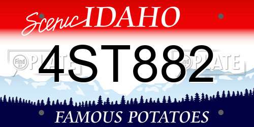 4ST882 Idaho License Plate