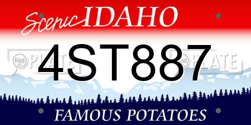 4ST887 Idaho License Plate