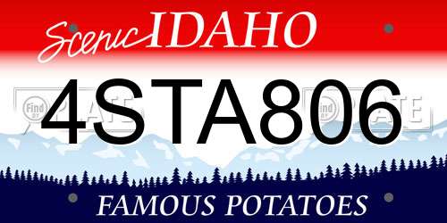 4STA806 Idaho License Plate