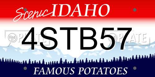 4STB57 Idaho License Plate